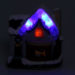 Фигурка светящаяся «Новогодний домик», 9,5 х 6,5 х 10,5 см, 4 LED - Фото 2