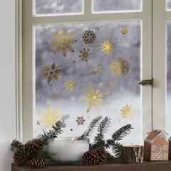 Наклейки виниловые с фольгированием «Снежинки» - Фото 1