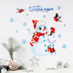 Наклейки интерьерные «Снеговик» - Фото 2