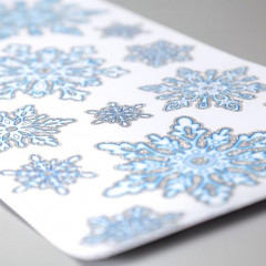Наклейка декоративная «Снежинки с блёстками» - Фото 1