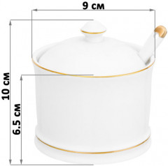 Сахарница с ложкой «Снежинка с золотом» - Фото 1