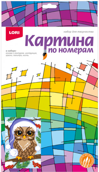 Картина по номерам «Зимняя совушка»