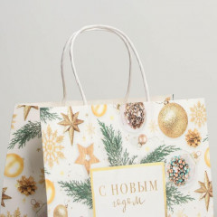 Пакет подарочный крафтовый «Сказочный праздник» - Фото 1