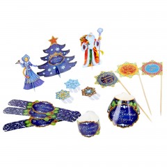 Набор для украшения стола «Дед Мороз и Снегурочка», 15 предметов - Фото 2