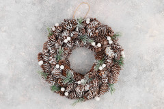 Украшение новогоднее венок «Снежный лес» - Фото 1