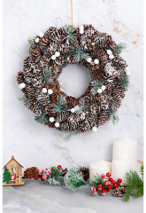 Украшение новогоднее венок «Снежный лес» - Фото 3