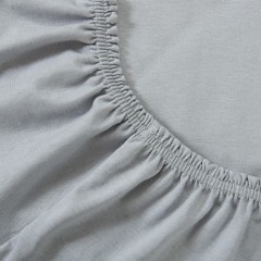 Простыня трикотажная на резинке (хлопок, 160х200+20 см, цвет серый) - Фото 2