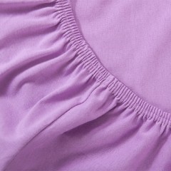 Простыня трикотажная на резинке (хлопок, 180х200+20 см, цвет сиреневый) - Фото 2