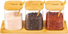 Набор банок для специй на подставке с ложками «Crystal glass» - Фото 1
