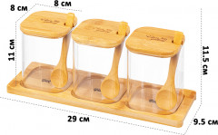 Набор банок для специй на подставке с ложками «Crystal glass» - Фото 2