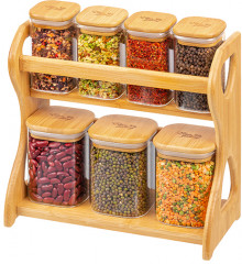 Набор банок для хранения на подставке «Crystal glass» - Фото 1