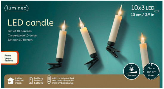 Набор ёлочных свечей на клипсах