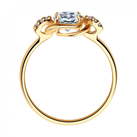 Кольцо из золоченого серебра с фианитами