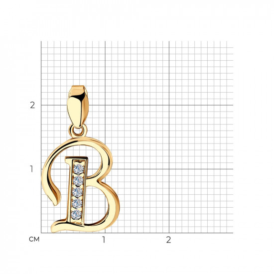 Подвеска из золочёного серебра с фианитами