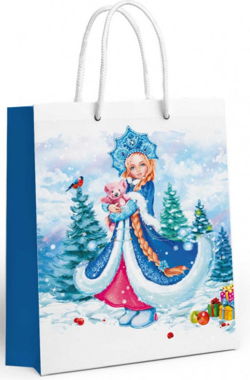 Пакет подарочный «Снегурочка на опушке»