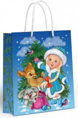 Пакет подарочный «Снегурочка с олененком» - Фото 1