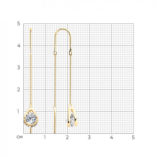 Серьги из серебра с фианитами