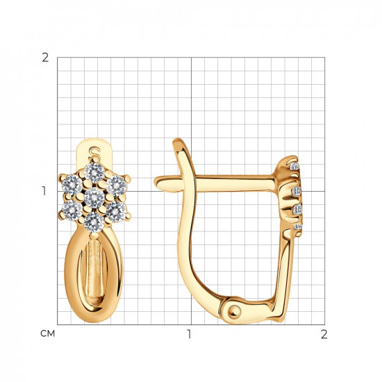 Серьги из серебра с фианитами