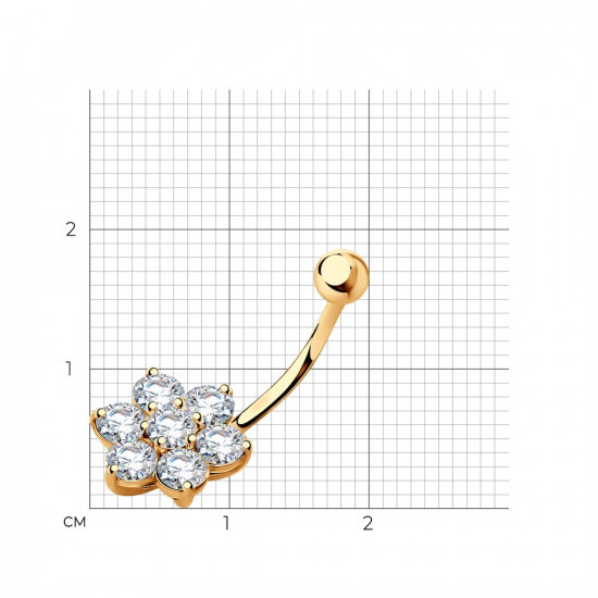 Пирсинг из серебра с фианитами