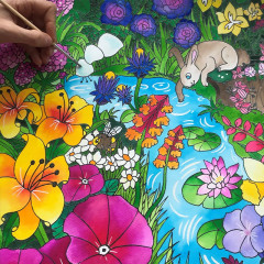 Раскраска акварельная «Английский сад» - Фото 1