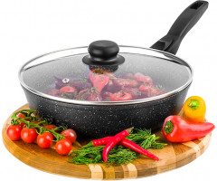 Сковорода глубокая «Черный мрамор» - Фото 1