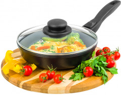 Сковорода глубокая с крышкой «Черный Оникс» - Фото 1