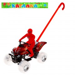 Каталка на палочке «Мотоциклист» со световыми колесами, цвет в ассортименте - Фото 1