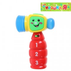 Молоточек музыкальный «Смайлик», звук, свет, регулируется громкость, цвет в ассортименте - Фото 2