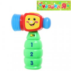 Молоточек музыкальный «Смайлик», звук, свет, регулируется громкость, цвет в ассортименте - Фото 1