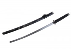 Катана сувенирная на подставке, черные ножны, резной дракон - Фото 1