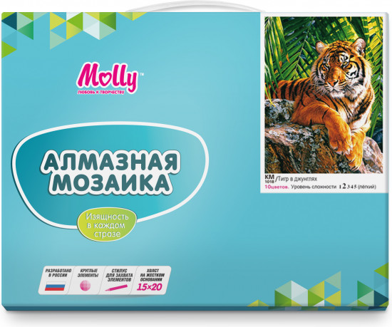 Мозаика алмазная «Тигр в джунглях»