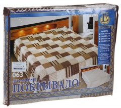 Двустороннее стеганое покрывало из искусственного шелка «Elegant» (евро, размер 200х220) - Фото 1