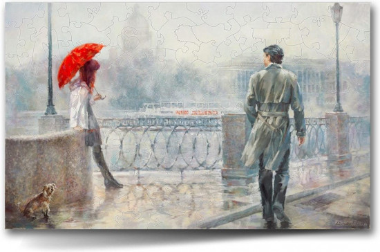 Пазл «Красный зонт»