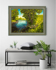 Картина по номерам «Речка за деревней» - Фото 3