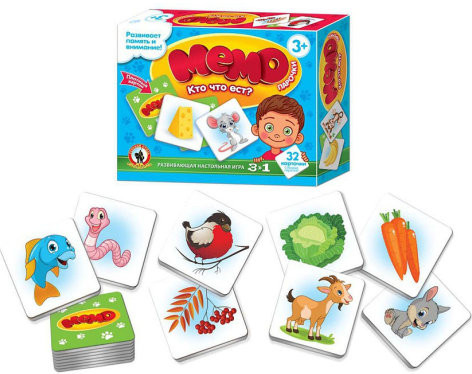 Игра настольная «Мемо. Кто что ест?»