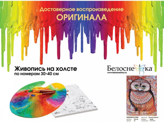 Картина по номерам «Медовая сова»