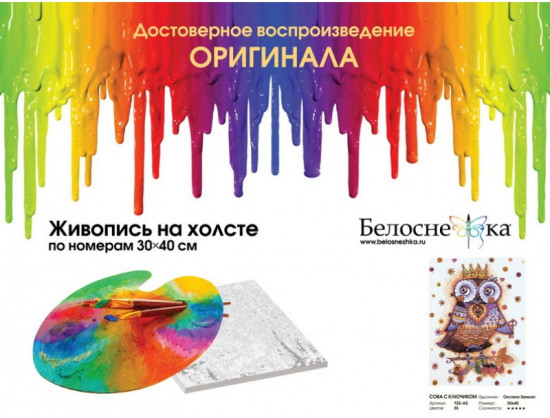 Картина по номерам «Сова с ключиком»