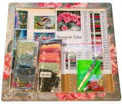 Мозаика алмазная на подрамнике «Розовые пионы» - Фото 2