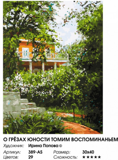 Картина по номерам «О грезах юности томим воспоминания»