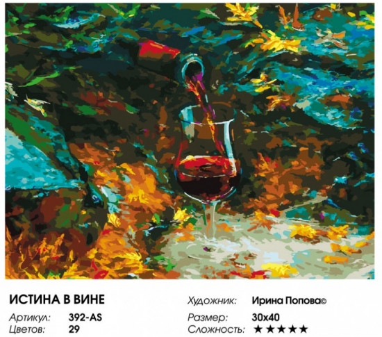 Картина по номерам «Истина в вине»