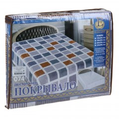 Двустороннее стеганое покрывало из искусственного шелка «Elegant» (рис. 074, евро, размер 200х220) - Фото 1