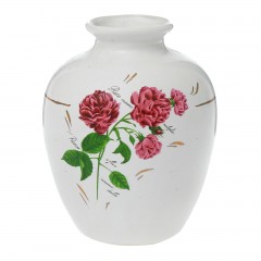 Ваза форма «Шарик» золото, деколь, белая , Цветы в ассортименте - Фото 1