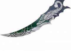 Кинжал сувенирный на подставке, скорпион на лезвии и рукоятке - Фото 1