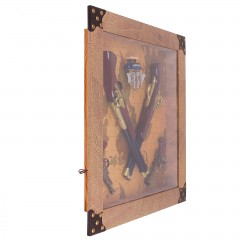 Сувенирное изделие в раме, четыре мушкета и корабль на карте мира - Фото 2