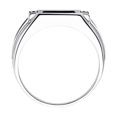 Кольцо из серебра с эмалью и и фианитами