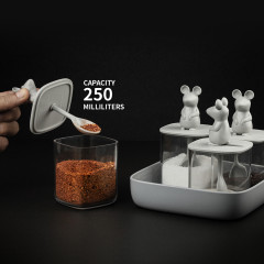 Набор банок для сыпучих продуктов с ложкой «Lucky Mouse Seasoning» - Фото 2