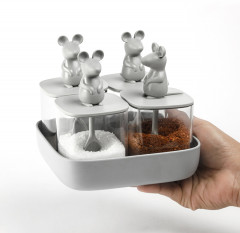 Набор банок для сыпучих продуктов с ложкой «Lucky Mouse Seasoning» - Фото 3