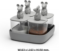 Набор банок для сыпучих продуктов с ложкой «Lucky Mouse Seasoning» - Фото 4