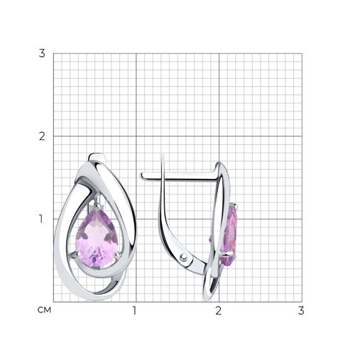 Серьги из серебра с аметистами