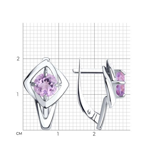 Серьги из серебра с аметистами